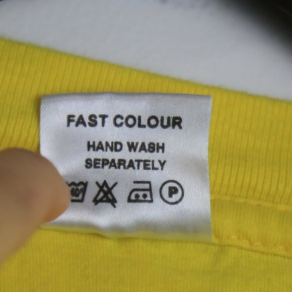 Vintage Shangri-La Short Sleeve Yellow Short Sleeve T-shirt Size 44 - Picture 4 of 6